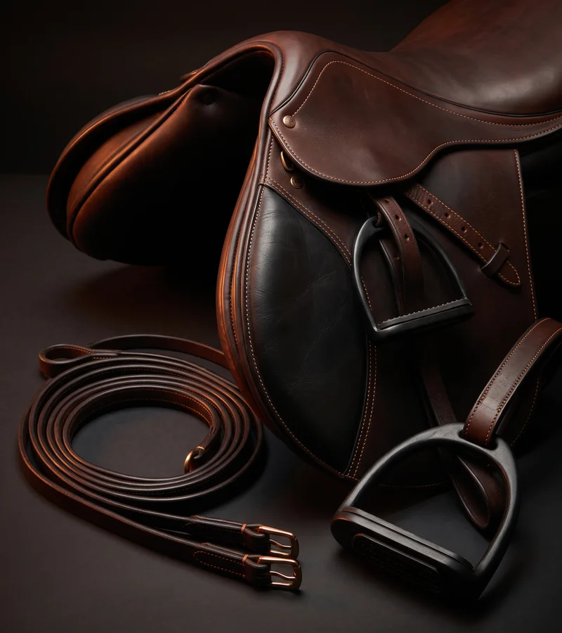 Premium leather saddle and tack